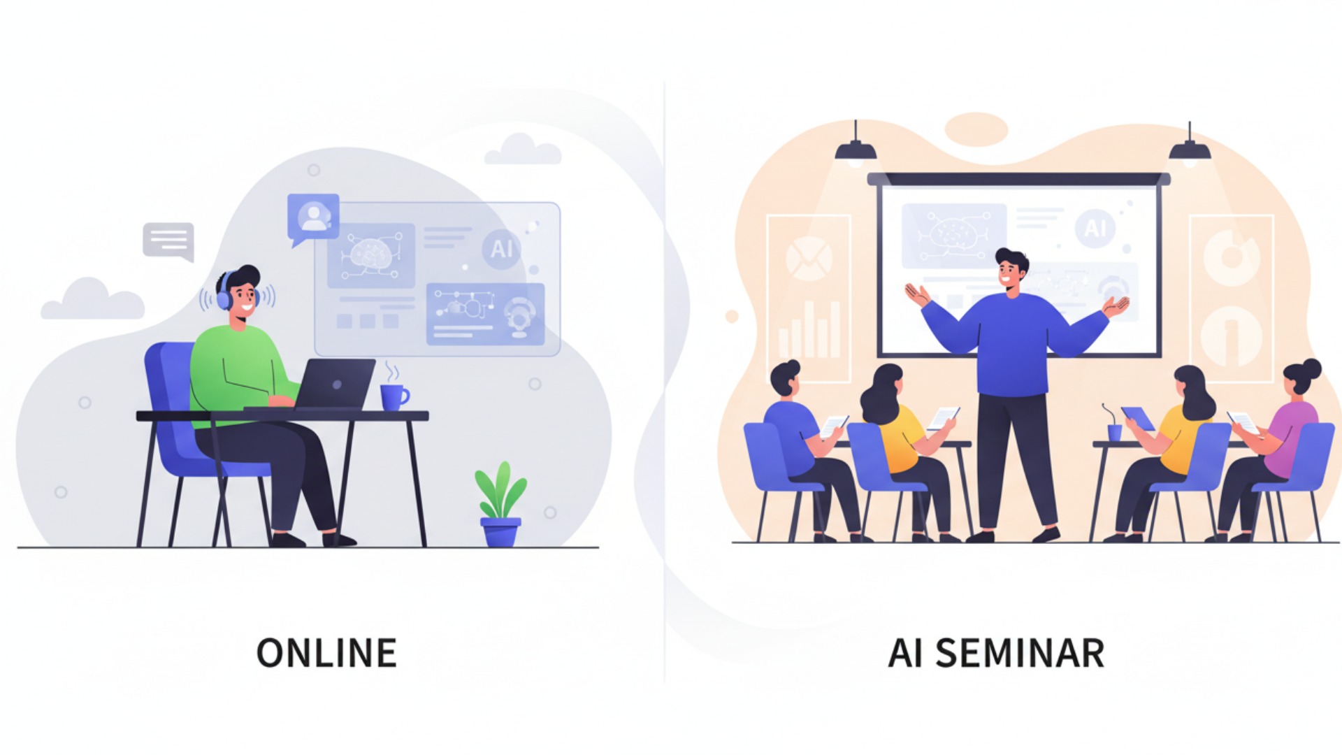 オンラインとオフライン開催のAIセミナーの違い