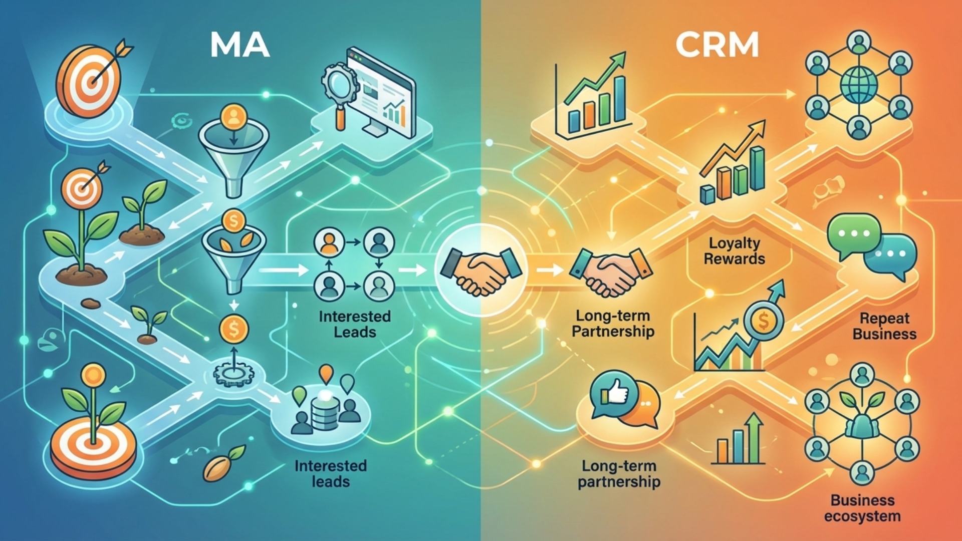 マーケティングオートメーション(MA)とCRMの基本的な違い