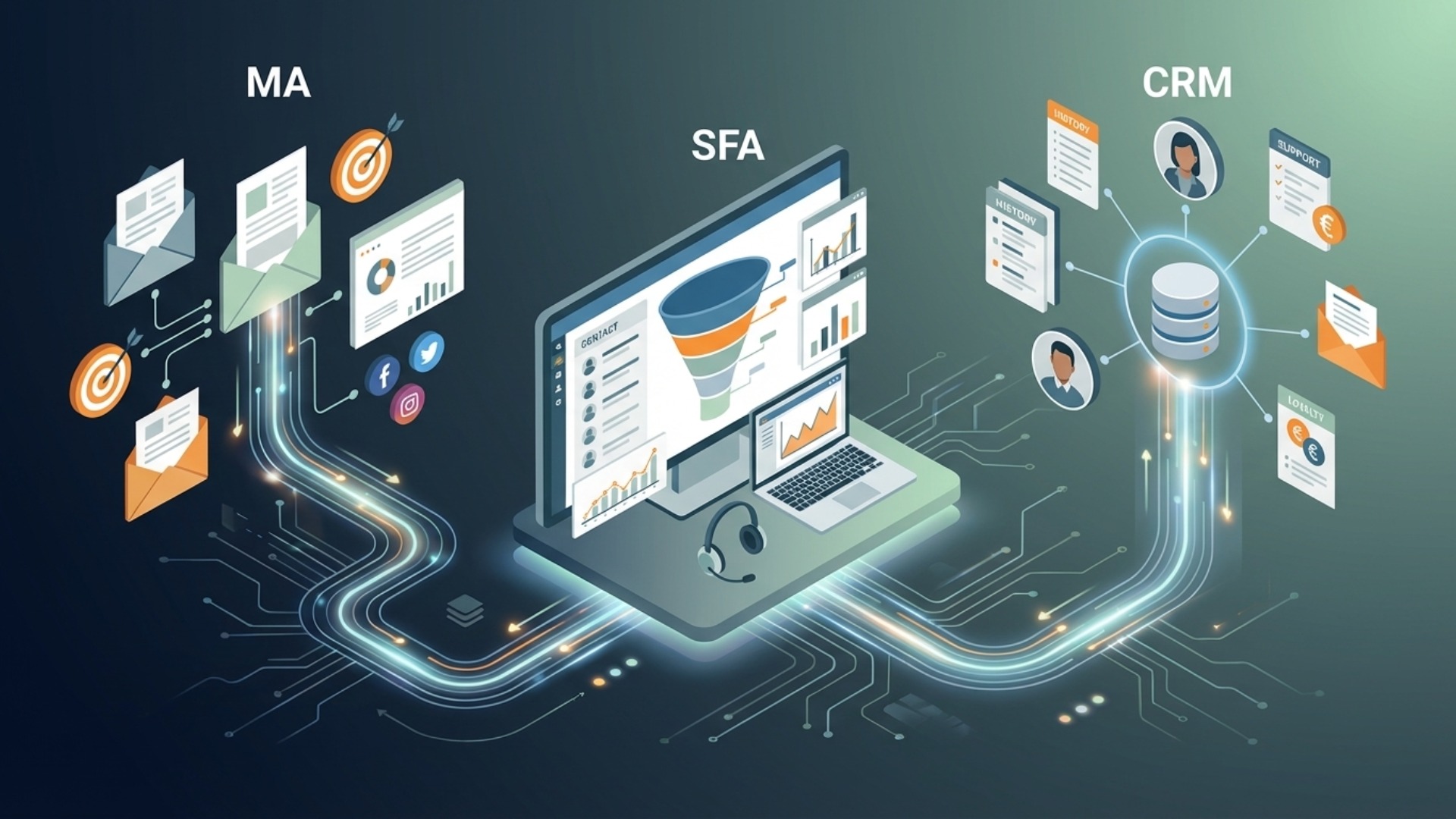 MA・CRM・SFAの違いとは?役割と連携を解説