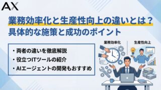 【基本ガイド】業務効率化と生産性向上の違いとは？具体的な施策と成功のポイントを解説